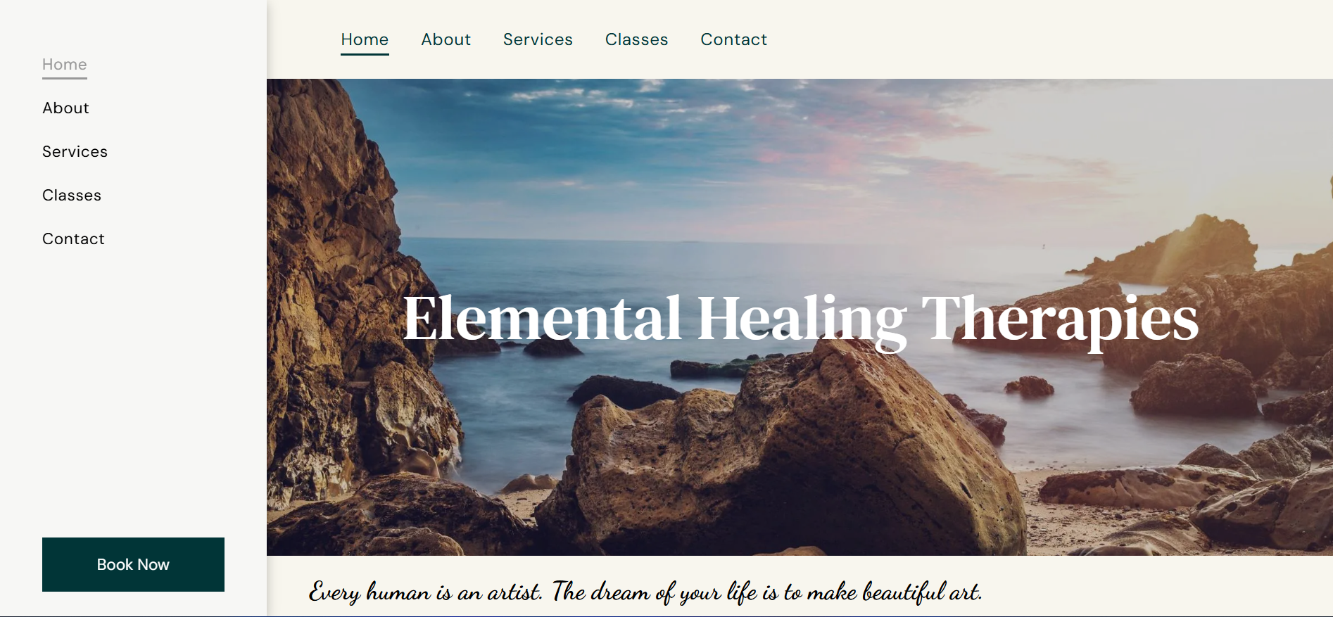 Sacred King spiritually-themed portfolio