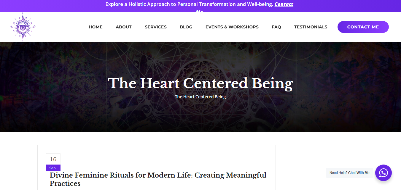 Sacred King spiritually-themed portfolio