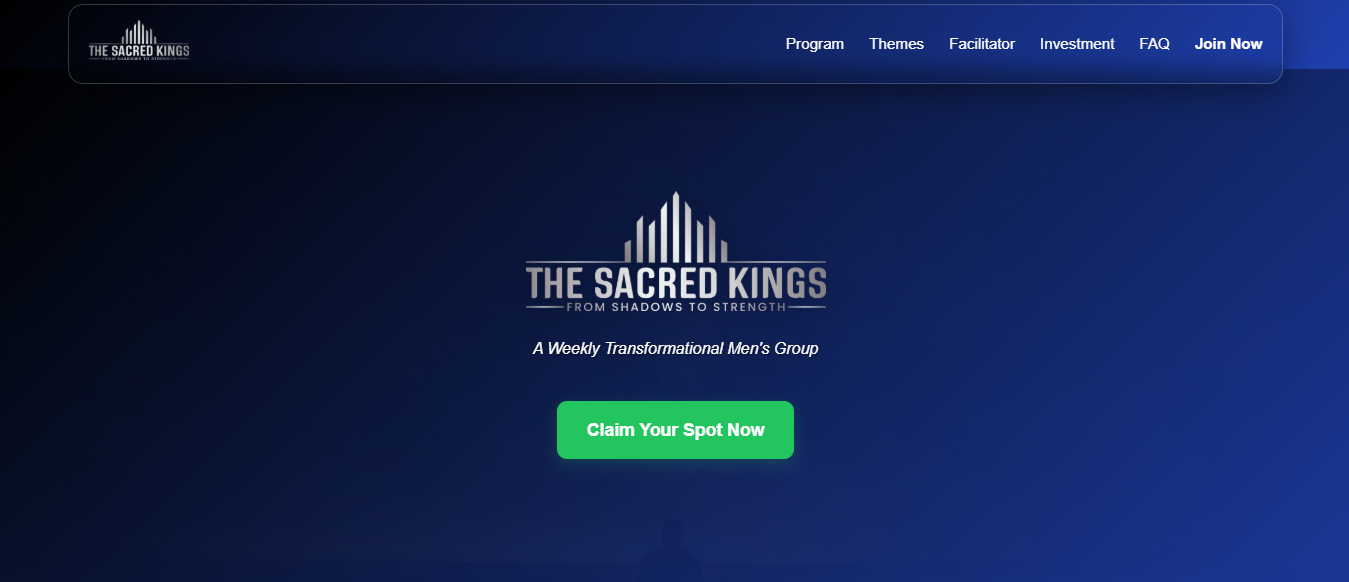 Sacred King spiritually-themed portfolio