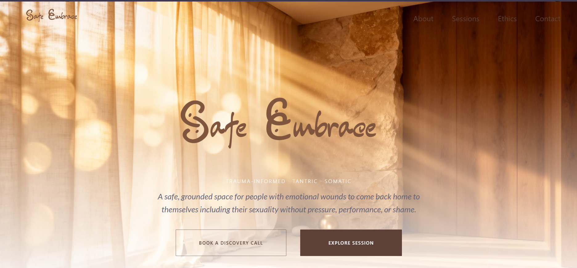 Sacred King spiritually-themed portfolio