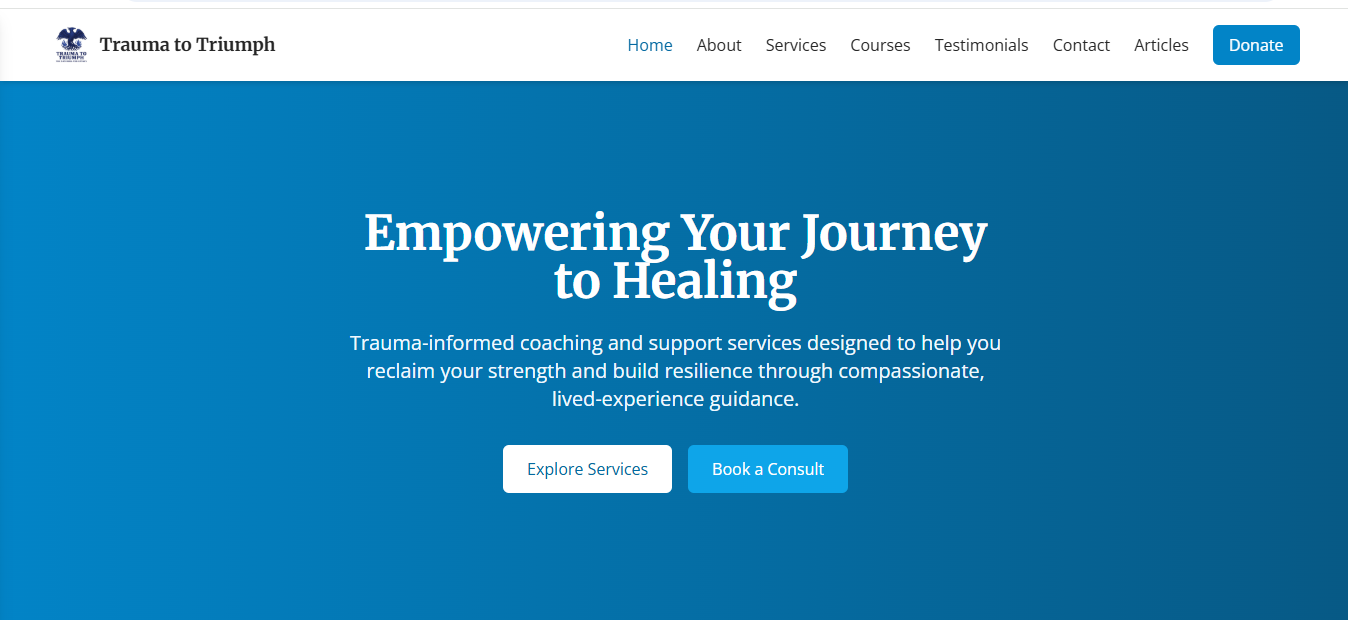 Trauma-to-Triumph coaching platform